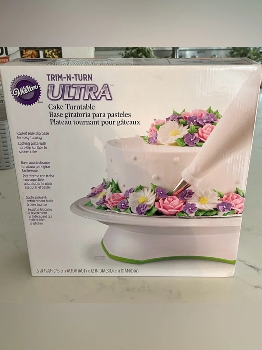 Wilton Trim-N-Turn Ultra Cake Turntable Lazy Susan Cake Decorating Stand - Locks